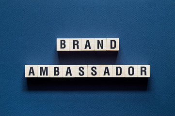 Brand Ambassador word concept on cubes