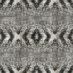 Intricate ornate hand drawn noisy mottled cross hatch kaleidoscope surreal funky ethnic textured motif graphic design. Seamless repeat raster jpg pattern swatch.