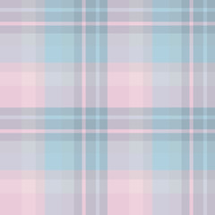 Seamless pattern in amazing discreet pastel pink, blue, grey colors for plaid, fabric, textile, clothes, tablecloth and other things. Vector image.
