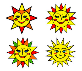 Maslenitsa. Sun on a white background. Vector illustration.