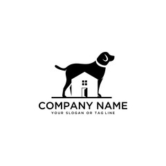 Home dog logo design vector