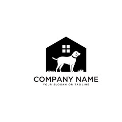 Home dog logo design vector