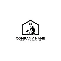Home dog logo design vector