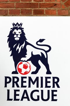 Odense, Denmark - August 16, 2018: Premier League Logo On A Wall.  Premier League Is The Top Level Of The English Football League System