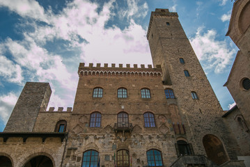 Fototapeta na wymiar View of the medieval town of San Gimignano famous for the towers