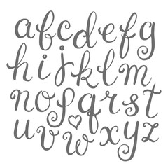 Hand drawn calligraphic font