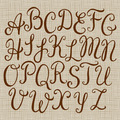 Hand drawn calligraphic font