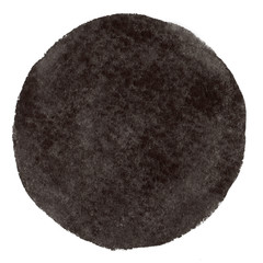 Abstraction hand drawn black watercolor circle isolated on white background.