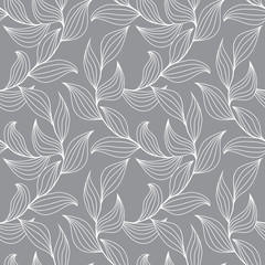 Fototapeta na wymiar Seamless pattern with leaves