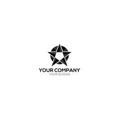 Fototapeta premium Black Star Logo Design Vector