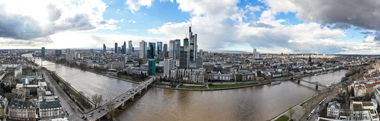 Frankfurt Main Hessen Panorama - obrazy, fototapety, plakaty