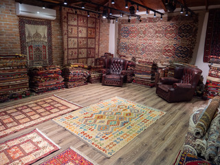 Turkish and Persian carpet shop in Izmir region