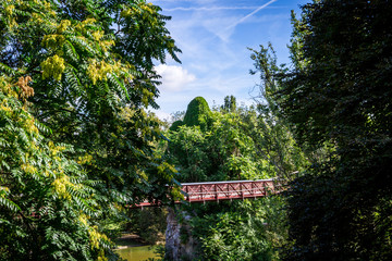 Pond in Buttes-Chaumont Park, Paris