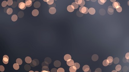 Abstract light salmon bokeh on dark slate gray background whith copy space