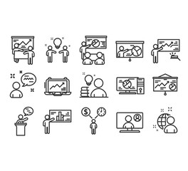 Education line icon set