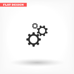 Gears vector icon , lorem ipsum Flat design