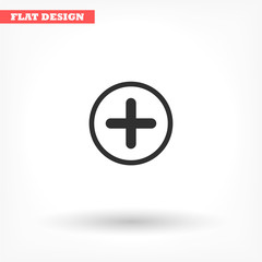Plus vector icon , lorem ipsum Flat design