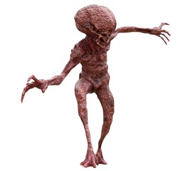 Mutant monster isolated on white background 3d illustration © elenaed