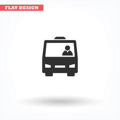 Bus vector icon , lorem ipsum Flat design