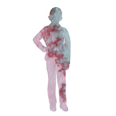 Obraz premium isolated, watercolor silhouette of a boy
