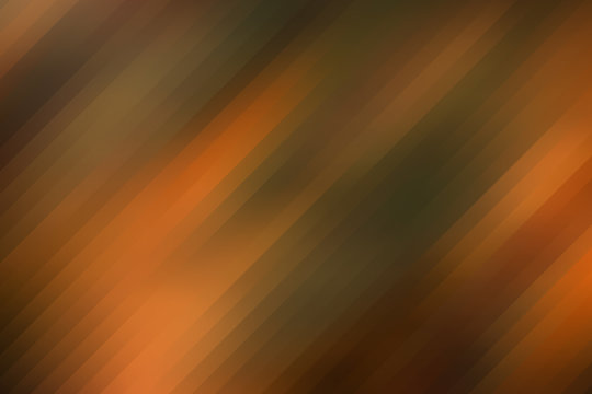 Colorful, abstract striped background. Warm, dark gradient shades of orange, green and brown with motion blur effect.