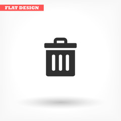 Trash vector icon , lorem ipsum Flat design