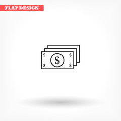 Dollar vector icon , lorem ipsum Flat design