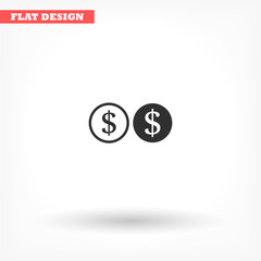 Dollar vector icon , lorem ipsum Flat design