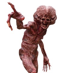 Mutant monster isolated on white background 3d illustration © elenaed