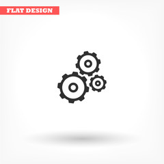 Gears vector icon , lorem ipsum Flat design