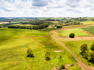 Obraz premium Aerial view of the countryside in the city of São João, Paraná