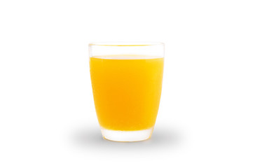 glass of orange juice isolated on white