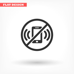 A ban on the phone vector icon , lorem ipsum Flat design