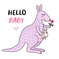 Cute cartoon kangaroo