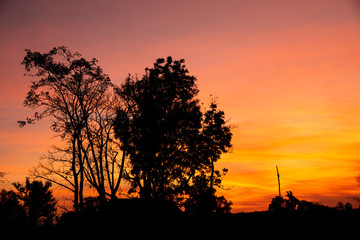 Fototapeta na wymiar Sunset red sky abstract background.