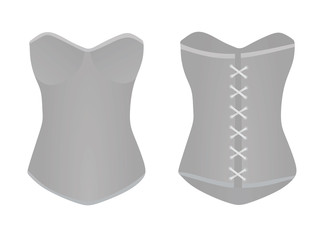 Women grey corset . vector illustration