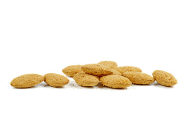Homemade tiny round cookies isolated on white background