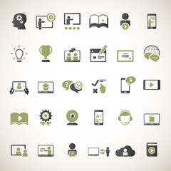 Collection of e-learning related icons