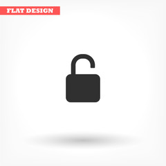lock symbol on gray background , lorem ipsum Flat design