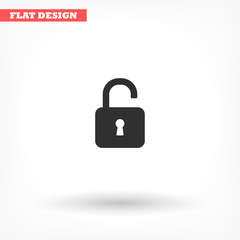 lock symbol on gray background , lorem ipsum Flat design