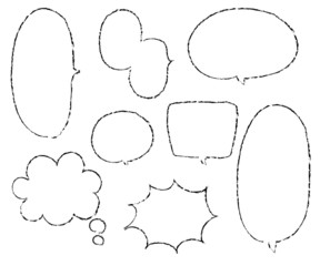 Fototapeta premium 漫画っぽい吹き出し/コミック/シンプル/白黒/鉛筆