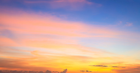 Background of sunset cloudy sky from aerial view