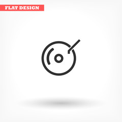 Disk vector icon , lorem ipsum Flat design