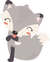 Grey Fox licking