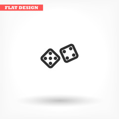 Dice vector icon , lorem ipsum Flat design