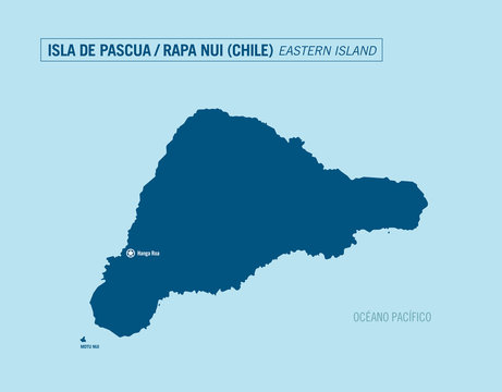 Eastern Island. Rapa Nui. Isla de Pascua. Chile. Vector illustration.  P
