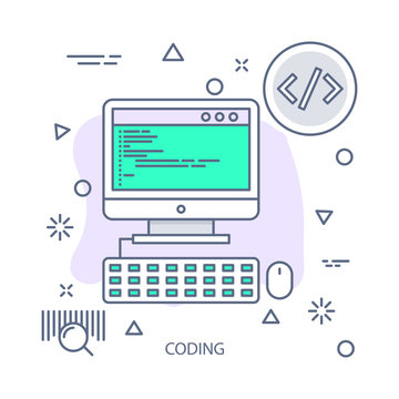 Coding vector illustration flat design concept. EPS 10 File