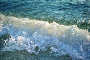 Coastal ocean wave on a clear summer day