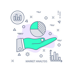 Market Analysis vector illustration flat design concept. EPS 10 File