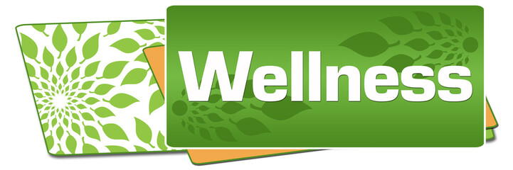 Wellness Green Leaves Background Rounded Squares